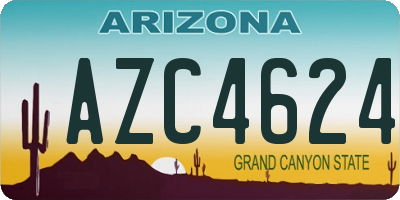 AZ license plate AZC4624