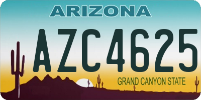 AZ license plate AZC4625