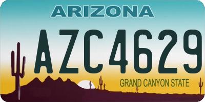 AZ license plate AZC4629