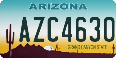 AZ license plate AZC4630