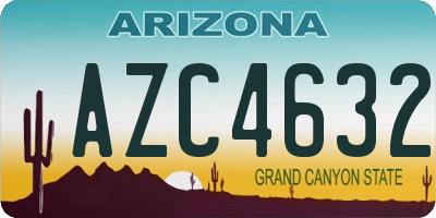 AZ license plate AZC4632