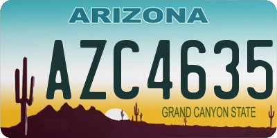 AZ license plate AZC4635