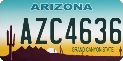 AZ license plate AZC4636