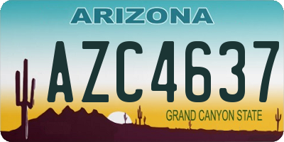 AZ license plate AZC4637
