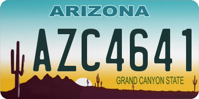 AZ license plate AZC4641