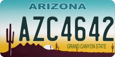AZ license plate AZC4642