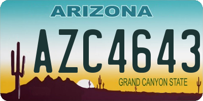 AZ license plate AZC4643