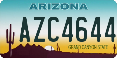 AZ license plate AZC4644