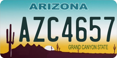 AZ license plate AZC4657