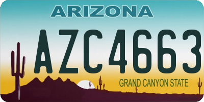 AZ license plate AZC4663