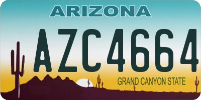 AZ license plate AZC4664