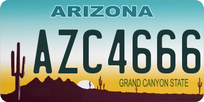 AZ license plate AZC4666