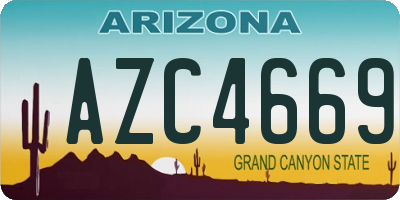 AZ license plate AZC4669