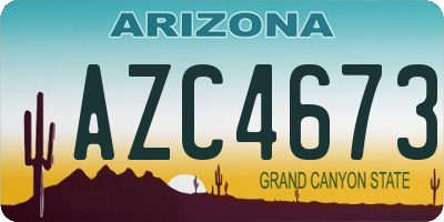 AZ license plate AZC4673