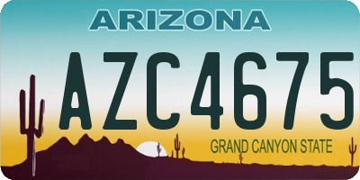 AZ license plate AZC4675