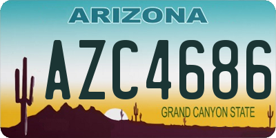 AZ license plate AZC4686