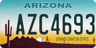 AZ license plate AZC4693