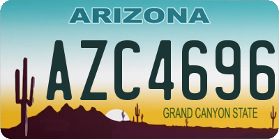 AZ license plate AZC4696