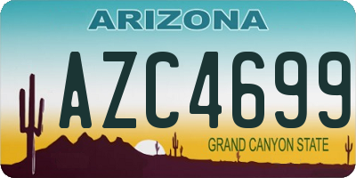 AZ license plate AZC4699