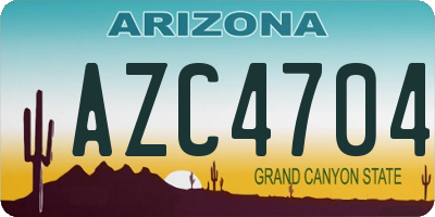AZ license plate AZC4704