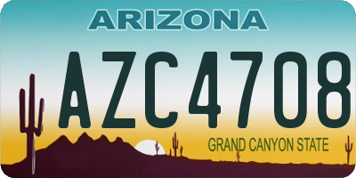 AZ license plate AZC4708