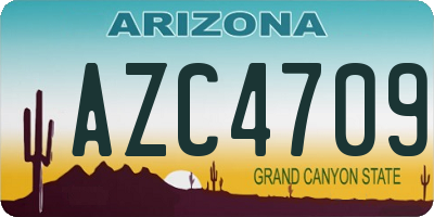 AZ license plate AZC4709