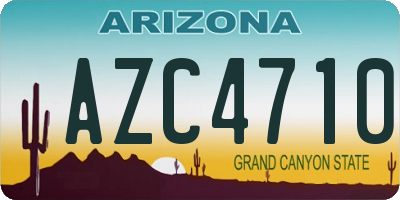 AZ license plate AZC4710