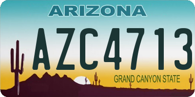 AZ license plate AZC4713