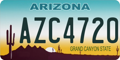 AZ license plate AZC4720