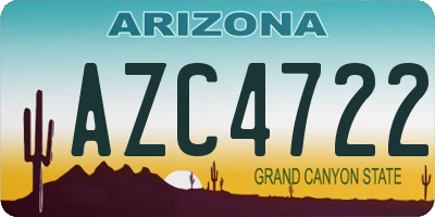 AZ license plate AZC4722