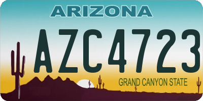 AZ license plate AZC4723