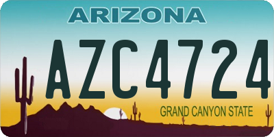 AZ license plate AZC4724