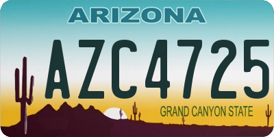 AZ license plate AZC4725