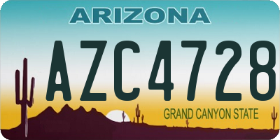 AZ license plate AZC4728