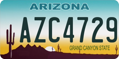 AZ license plate AZC4729