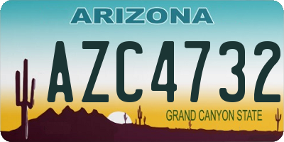 AZ license plate AZC4732