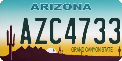 AZ license plate AZC4733