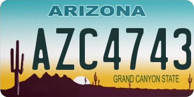 AZ license plate AZC4743