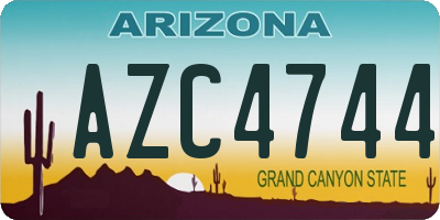 AZ license plate AZC4744