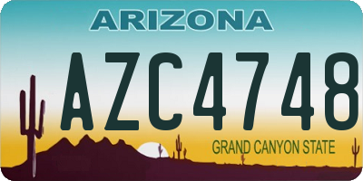 AZ license plate AZC4748