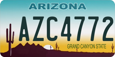 AZ license plate AZC4772