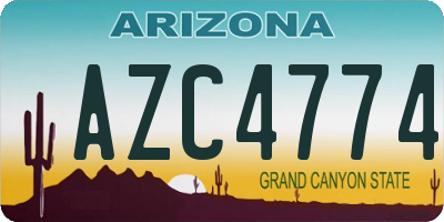 AZ license plate AZC4774