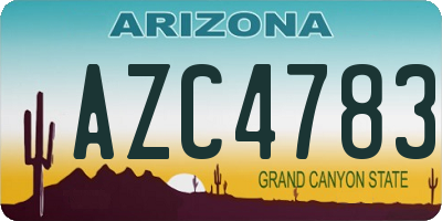 AZ license plate AZC4783