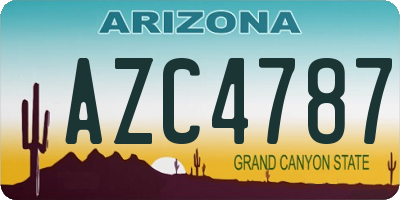 AZ license plate AZC4787