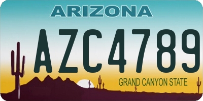 AZ license plate AZC4789