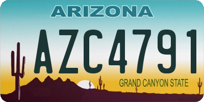 AZ license plate AZC4791