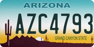 AZ license plate AZC4793