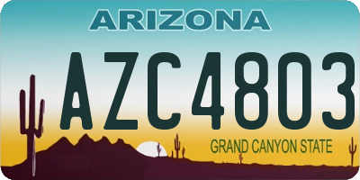 AZ license plate AZC4803