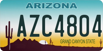 AZ license plate AZC4804