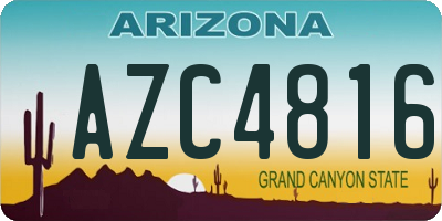 AZ license plate AZC4816